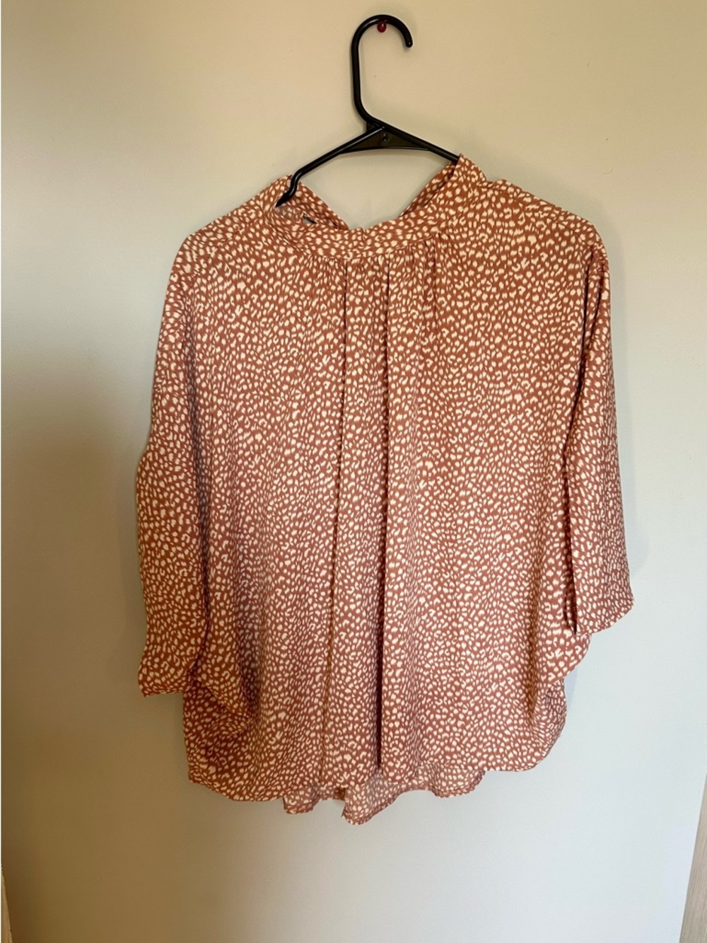 Womens Rust Dot Print Blouse